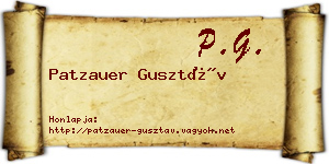 Patzauer Gusztáv névjegykártya