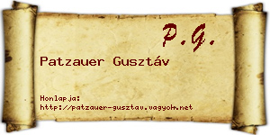 Patzauer Gusztáv névjegykártya
